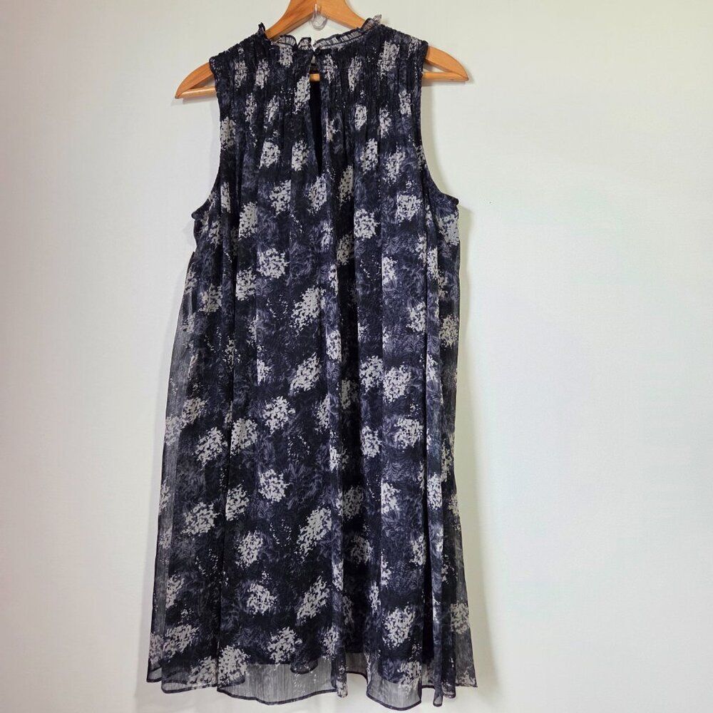 NWT JOIE BALTIC PRINT MOCK NECK SMOCKED RUFFLED/PLEATED MINI DRESS SIZE M - Picture 3 of 16
